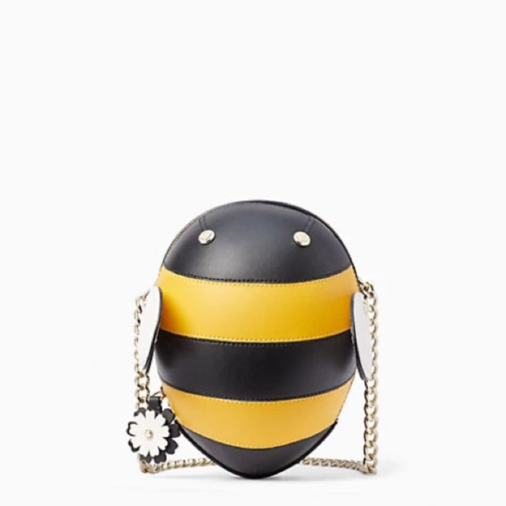 🐝 Kate Spade All Abuzz Honey Bee Chain Crossbody Bag, Black Multi NWT